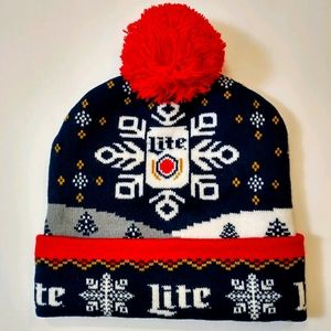 Bud Lite Knit Cap with Pom-pom